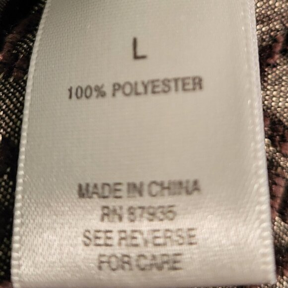 Dress Barn Burgundy Tan Beige Fall Colors Tapestry Zip Up Blazer Size Large - Picture 11 of 12